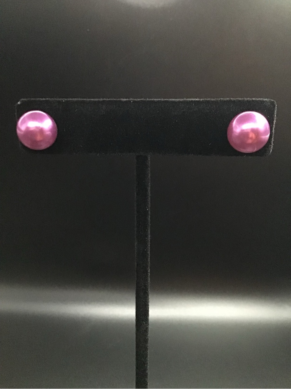 Pearlescent Purple Ball Stud Earrings